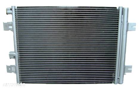 Condensator climatizare Dacia Logan 2004-2012; Sandero 2008-2012, Renault Megane 1 1995-2002; Scenic 1999-2003, radiator clima 570 (630)x390x16mm, aluminiu brazat, intrare/iesire 14.4/11mm, fara uscator - 1