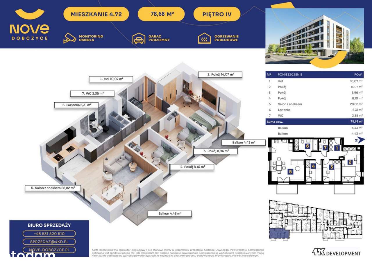 Nove Dobczyce | mieszkanie 4-pok. | 72 - Pełny obrazek: 2/7