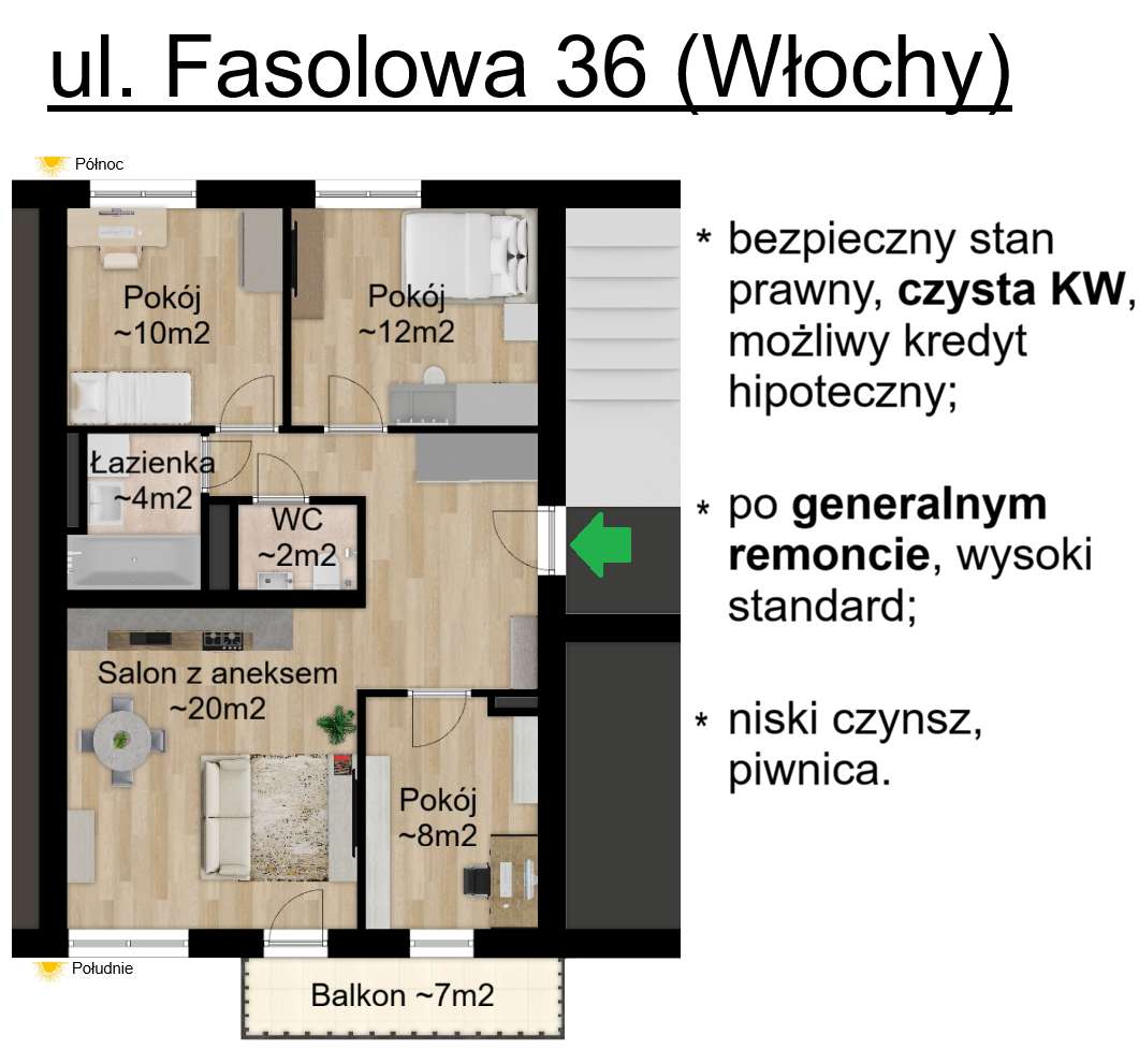 BEZPOŚREDNIO -ul. Fasolowa 36, po generalnym remoncie, 4 pokoje - Pełny obrazek: 2/17