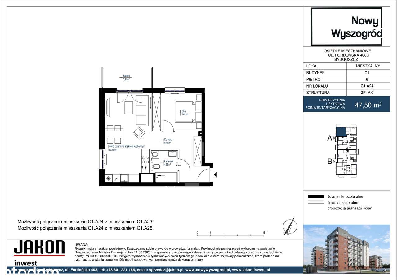 Nowy Wyszogród | mieszkanie 2-pok. | C1_A24 - Pełny obrazek: 2/7
