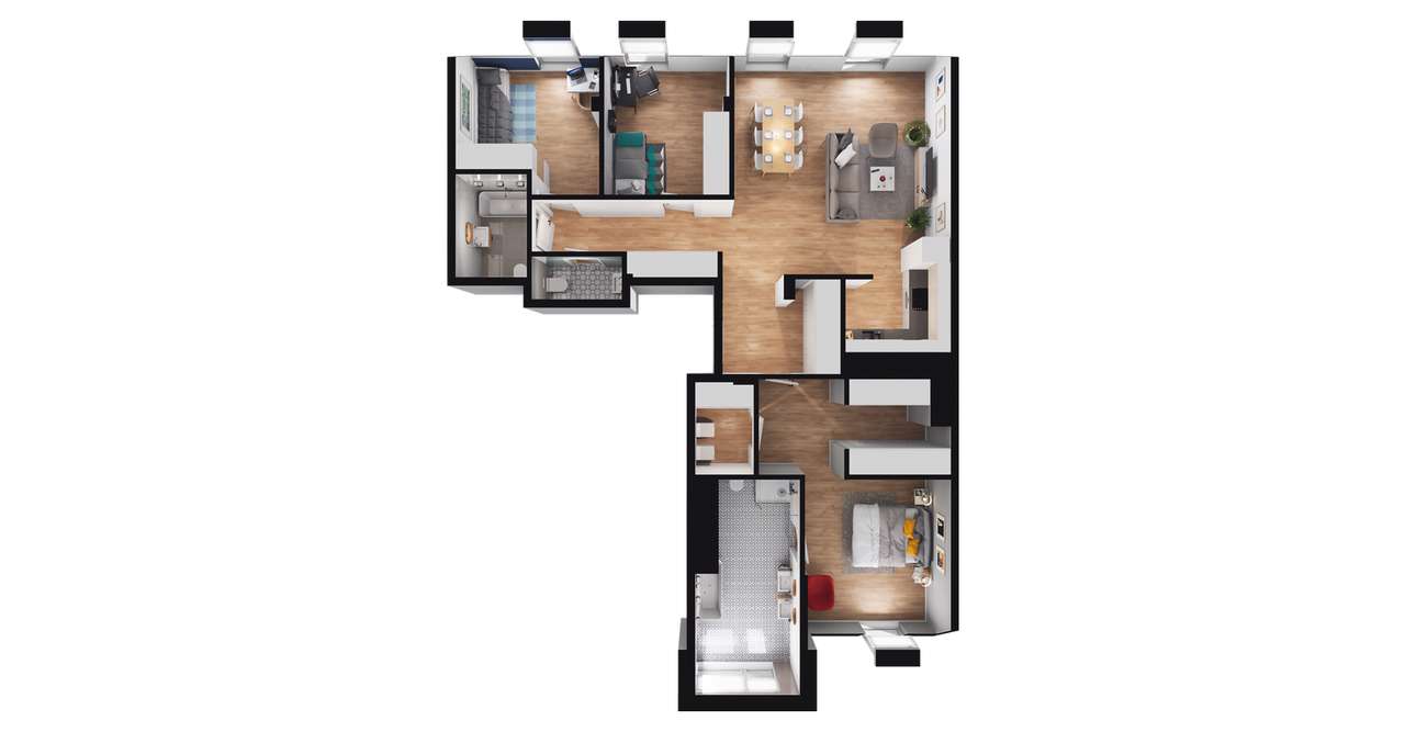 Perfumiarnia 2 | mieszkanie 103,97  m² | B.05.32 - Pełny obrazek: 3/7