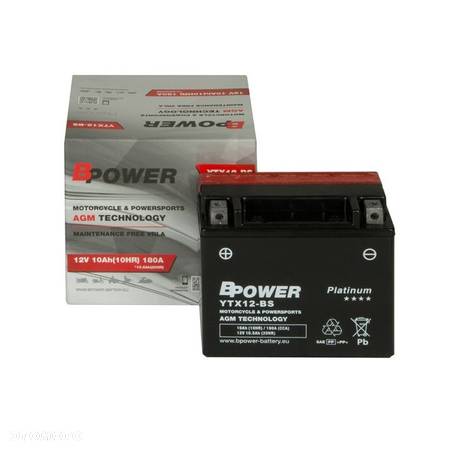 Akumulator BPower YTX12-BS AGM 12V 10Ah Rybnik - 1