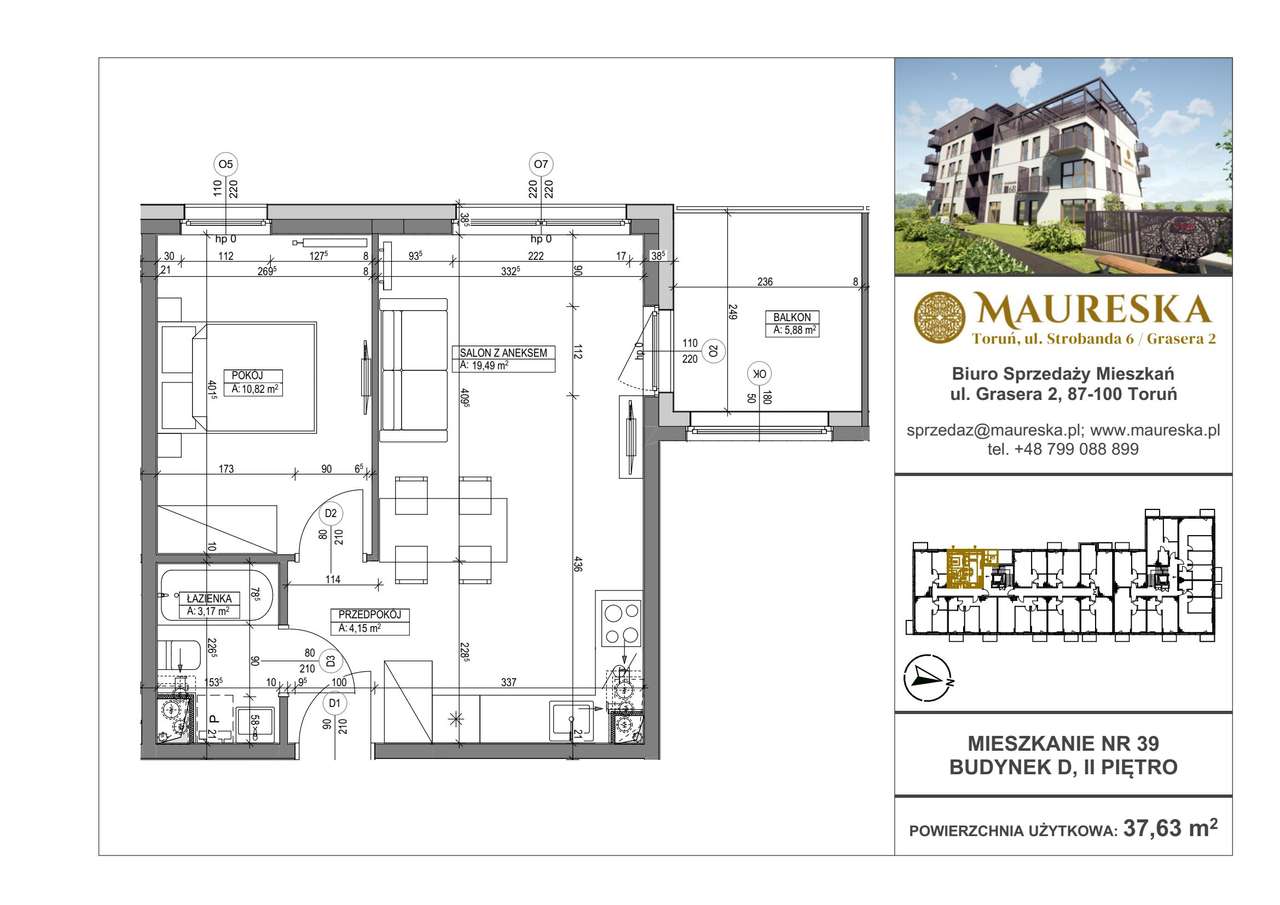 Osiedle Maureska | mieszkanie 2-pok. | D.39 - Pełny obrazek: 2/7