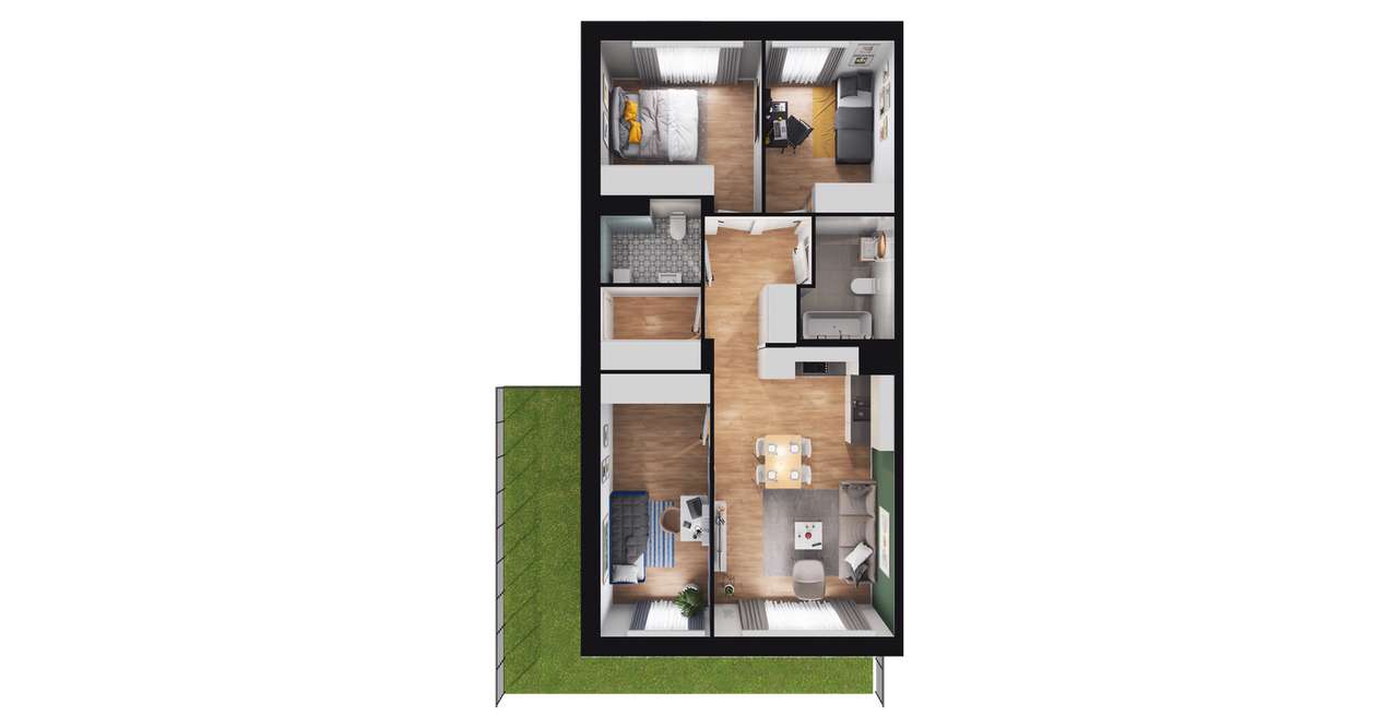 4-pokojowe mieszkanie 69m2 Bezpośrednio - Pełny obrazek: 2/8