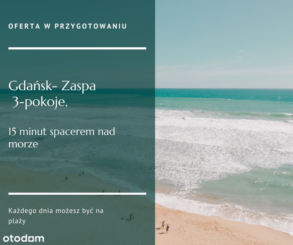 10 min. spacerem na plażę | 3 pokoje Gdańsk- Zaspa