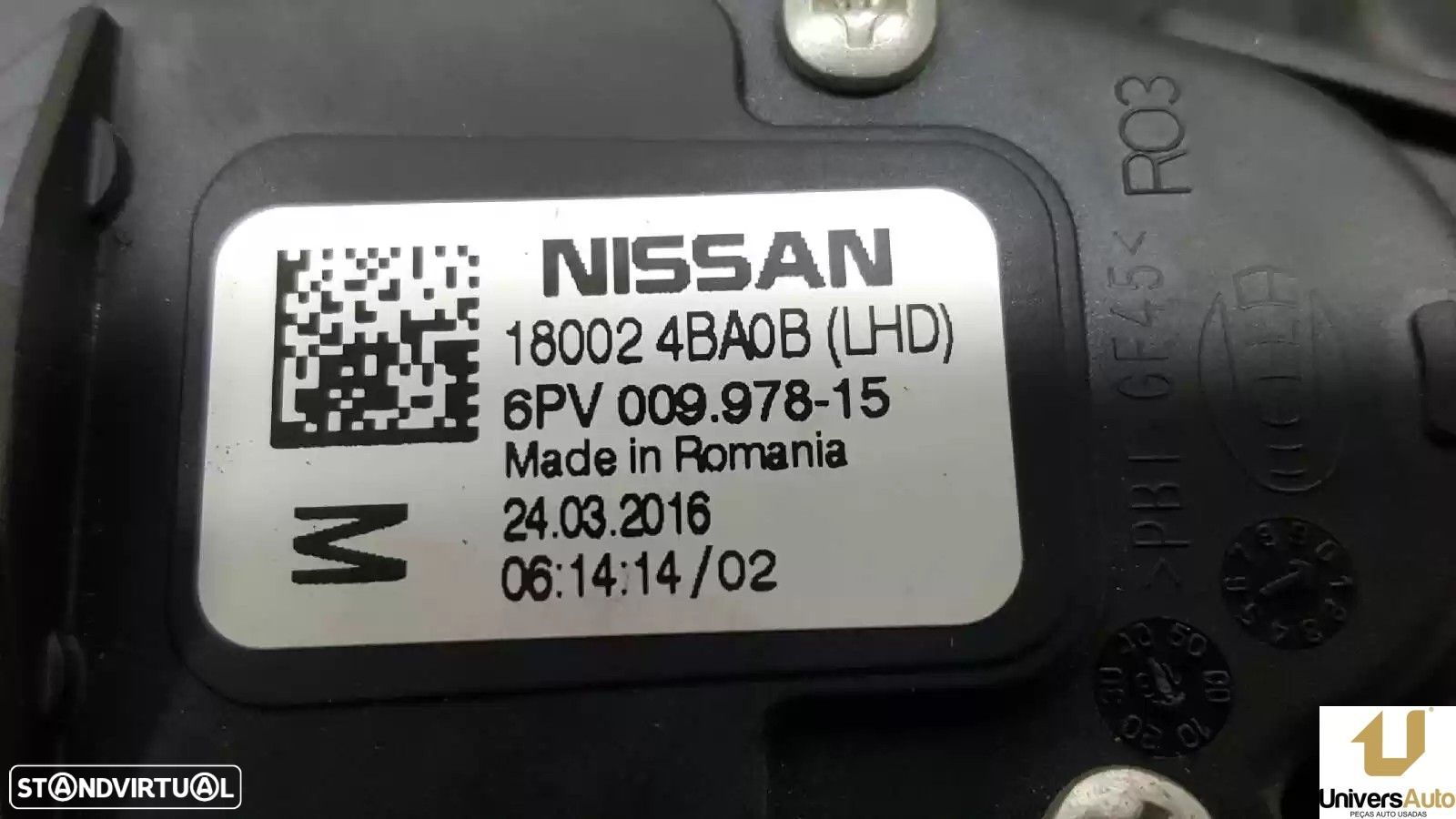 POTENCIOMETRO PEDAL NISSAN QASHQAI II TODO TERRENO, FECHADA 2016 -180024BA0B - 1