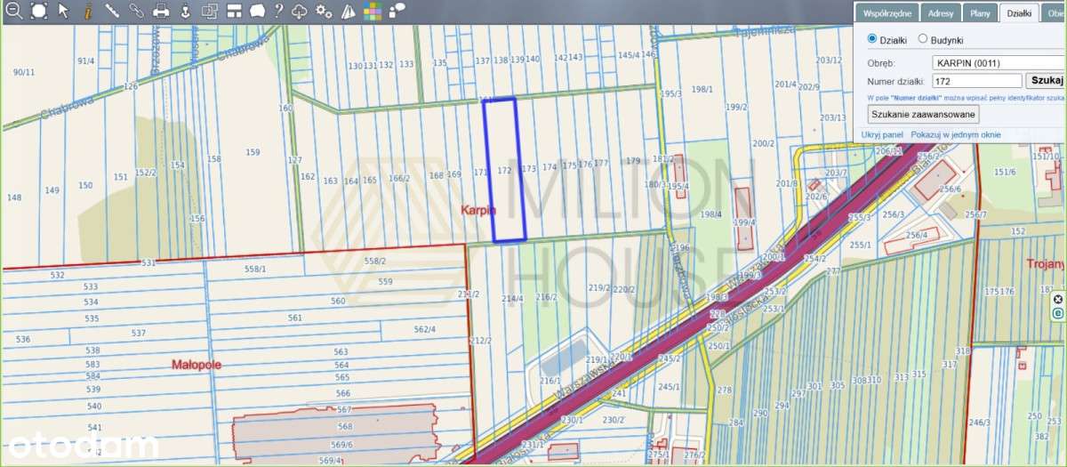 Działka inwestycyjna Karpin przy trasie S8 - Pełny obrazek: 1/1