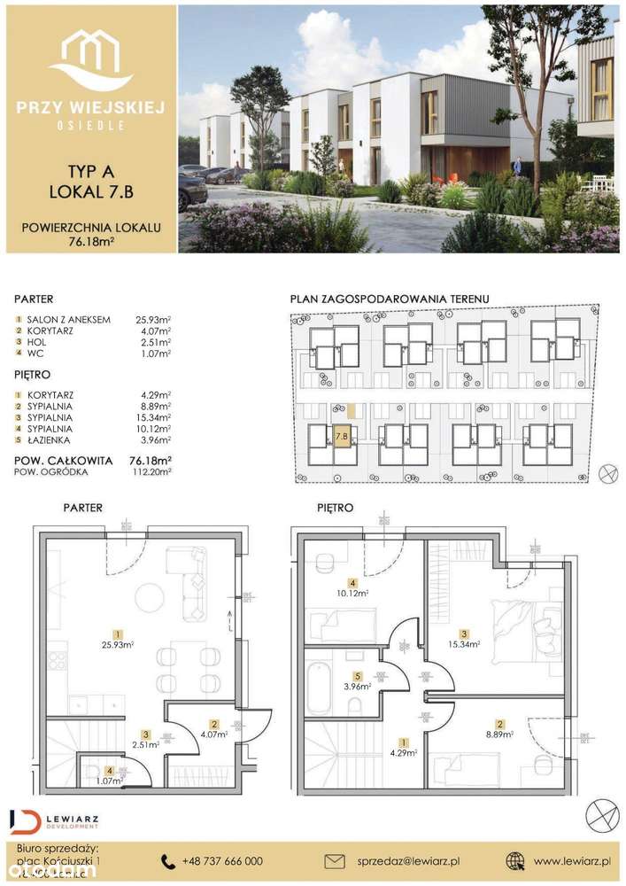 4-pokojowe mieszkanie 76m2 + ogródek - Pełny obrazek: 2/7