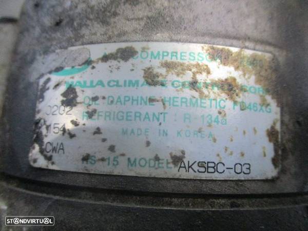 Compressor AC AKSBC03 HYUNDAI RD COUPE 1998 1.6I 114CV 3P CINZA GASOLINA HCC  HALLA CLIMATE CONTROL CORP - 1