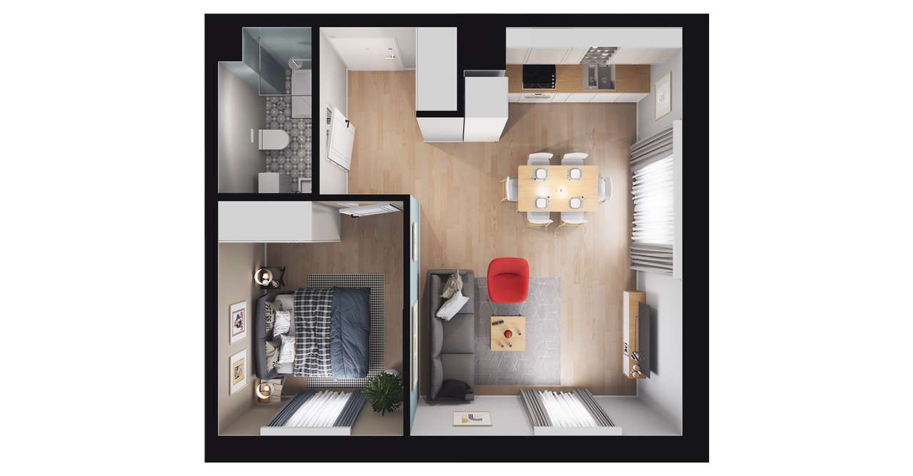 Moderato I​I​I | mieszkanie 2-pok. | B3 - Pełny obrazek: 3/9