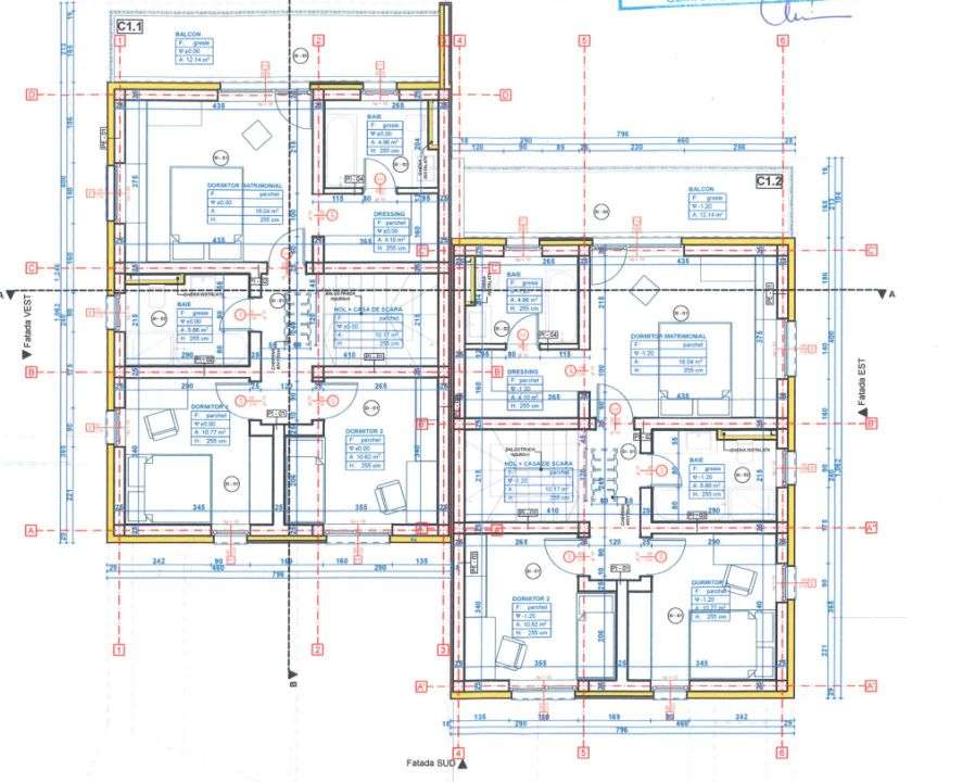 Proiect autorizat 4 duplexuri (8 unitati) – teren intravilan 2700 mp - Imagine principală: 4/4