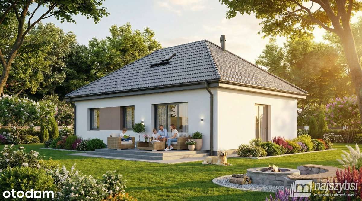 Strzelczyn- działka + dom 80 m2, stan deweloperski