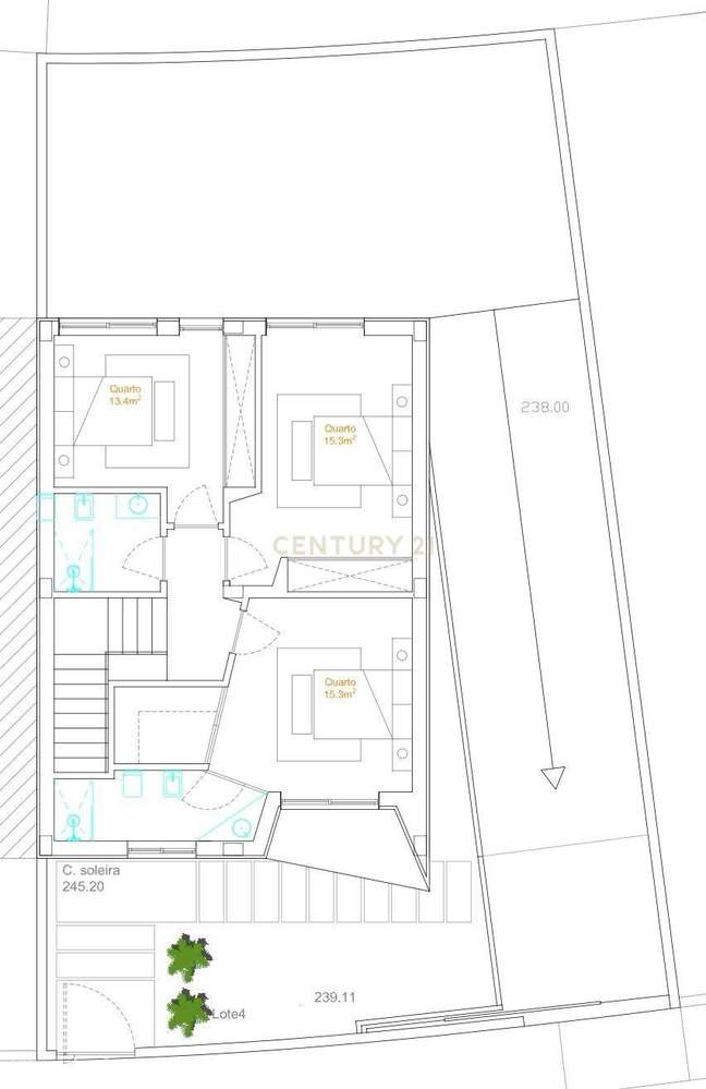 Terreno Urbano de 242m2 com viabilidade para construção de Moradia V3-11