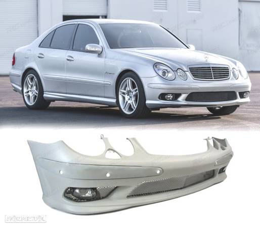 PARA-CHOQUES FRONTAL PARA MERCEDES W211 02-06 LOOK AMG + FAROIS DE NEVOEIRO - 1