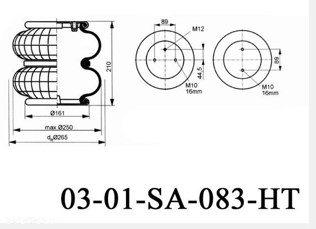 PODUSZKA ZAWIESZENIA SAF 2B12R3 KOMPLETNA HT - 2