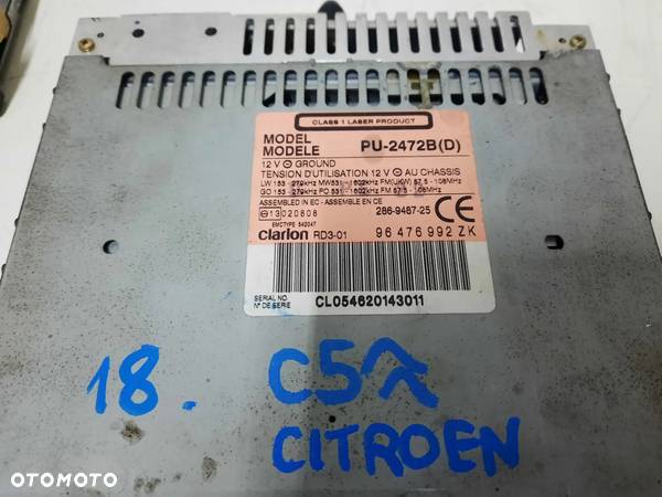 CITROEN C5 I RADIOODTWARZACZ 96476992ZE CZYTNIK NAWIGACJI 964720328000 - 3