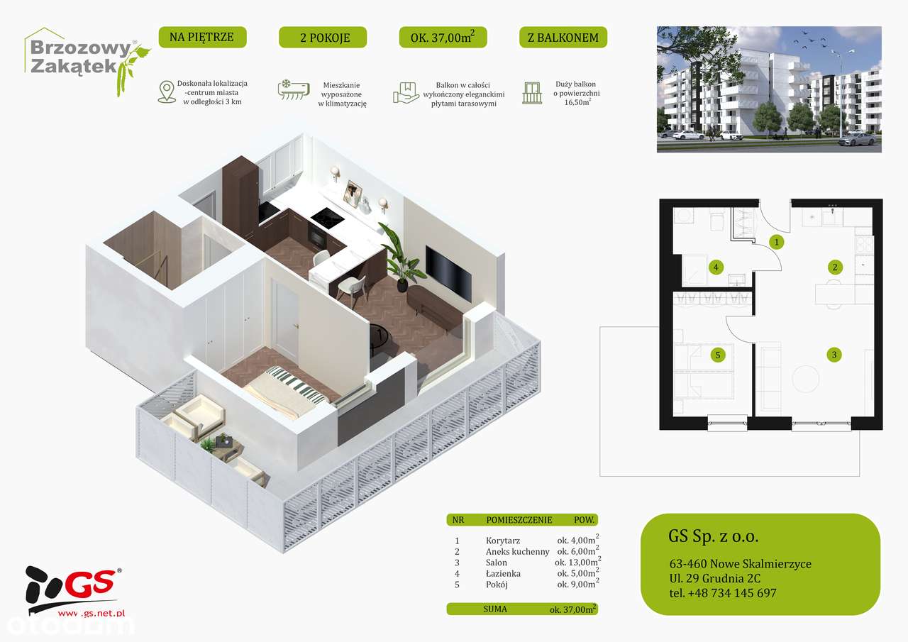 Mieszkanie nr 57 z dużym balkonem ul. Majorka - Pełny obrazek: 3/6