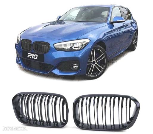 GRELHAS FRONTAIS PACK M PARA BMW F20 F21 LCI 2015+ PRETO BRILHANTE - 1