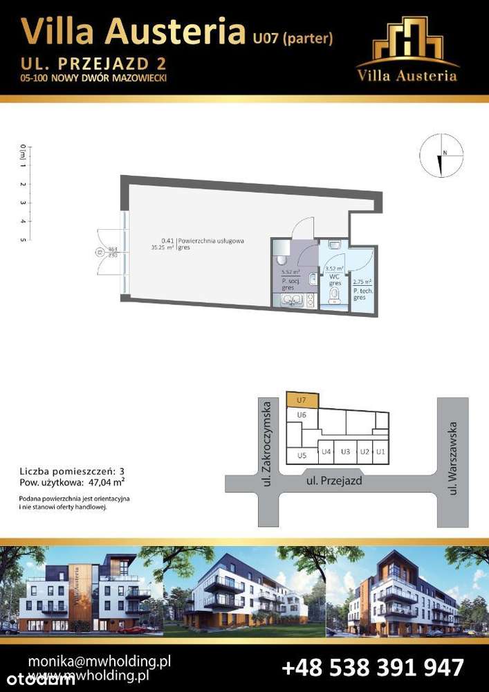 Lokal usługowy U07 SPRZEDAŻ LUB WYNAJEM ul. Przejazd 2 -47,04m2 - Pełny obrazek: 2/12