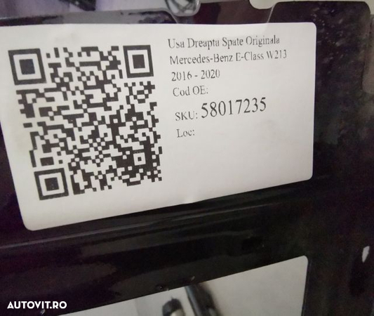 Usa Dreapta Spate Originala Mercedes-Benz E-Class W213 2016 2017 2018 2019 2020 - 7