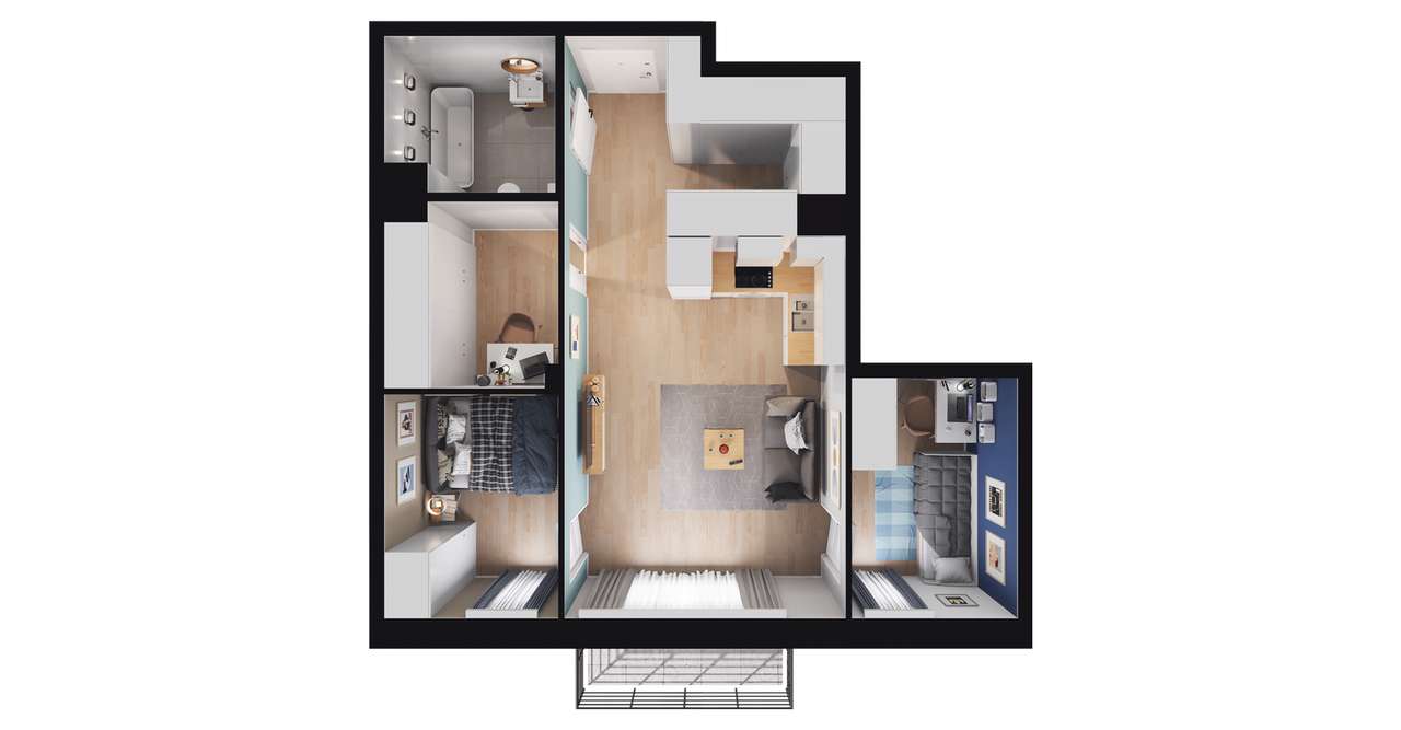 3-pokojowe mieszkanie 50m2 Bez Pośredników - Pełny obrazek: 3/5