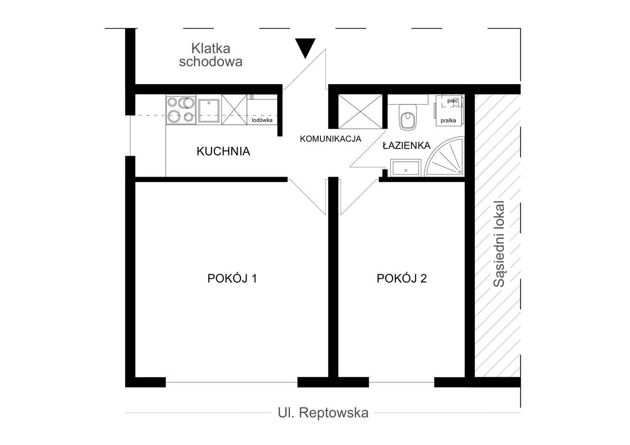 Dwupokojowe mieszkanie przy ulicy Reptowskiej-13