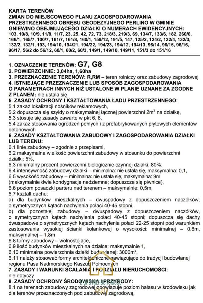 Została ostatnia! Działka r. Mpzp Perlino 3000m2,-11