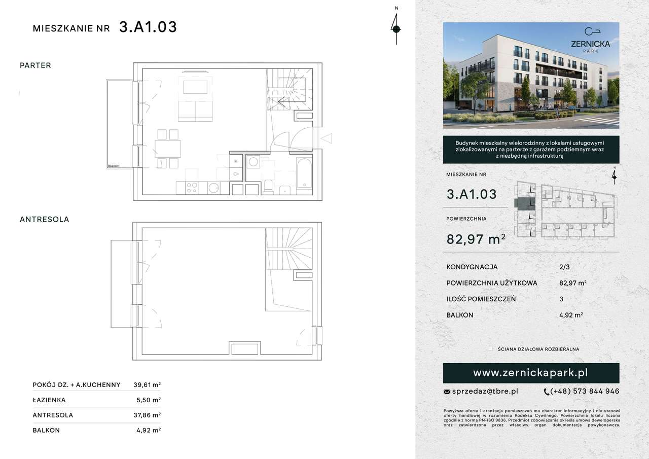 Żernicka Park | mieszkanie 3-pok. | 3.A1.03 - Pełny obrazek: 2/7