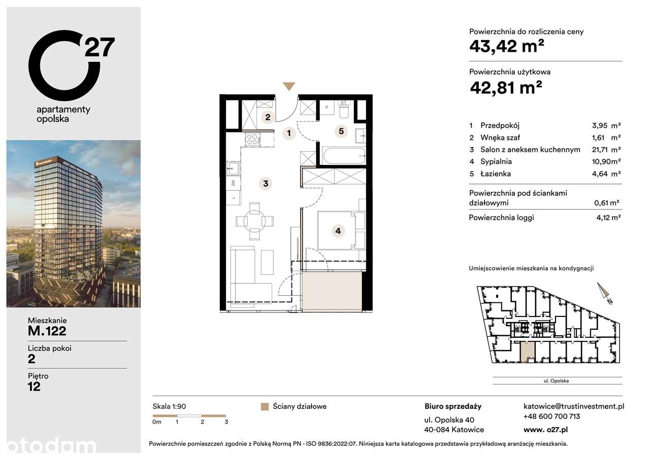 2-pokojowe mieszkanie 42m2 + loggia Bez Prowizji - Pełny obrazek: 2/10