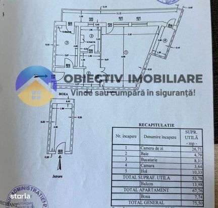 Garsoniera spatioasa de vanzare – 67,76 mp – Zona 1 Mai-12
