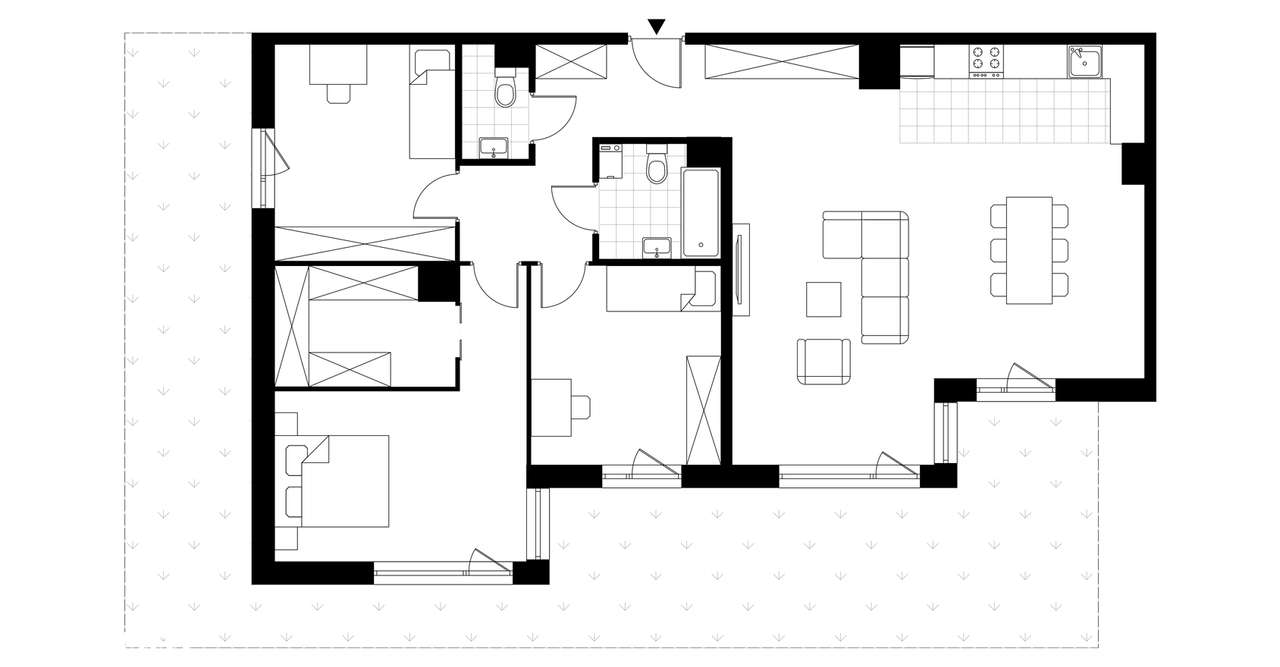 4-pokojowe mieszkanie 109m2 + ogródek Bezpośrednio - Pełny obrazek: 3/8