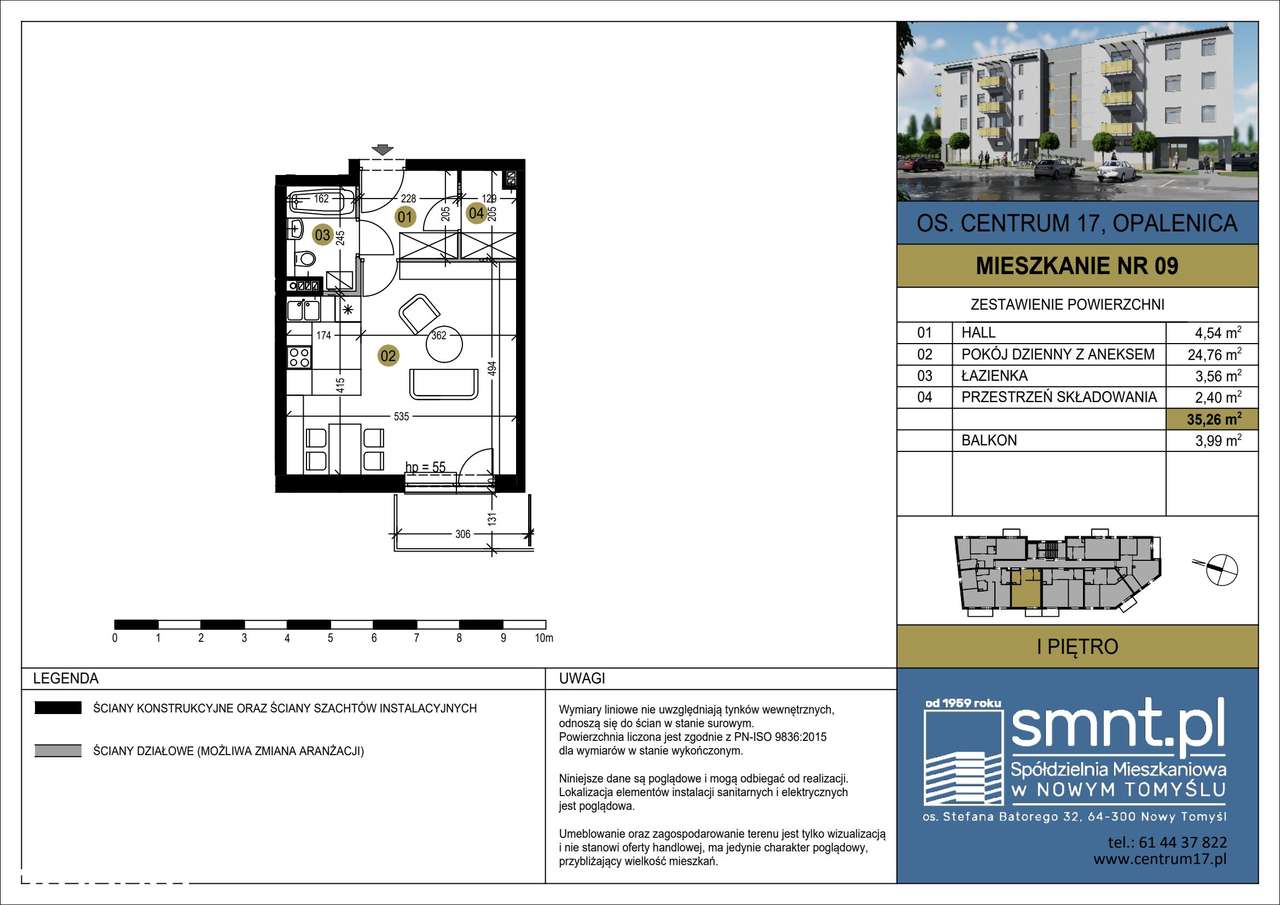 Centrum 17 | mieszkanie 1-pok. | 9 - Pełny obrazek: 2/7
