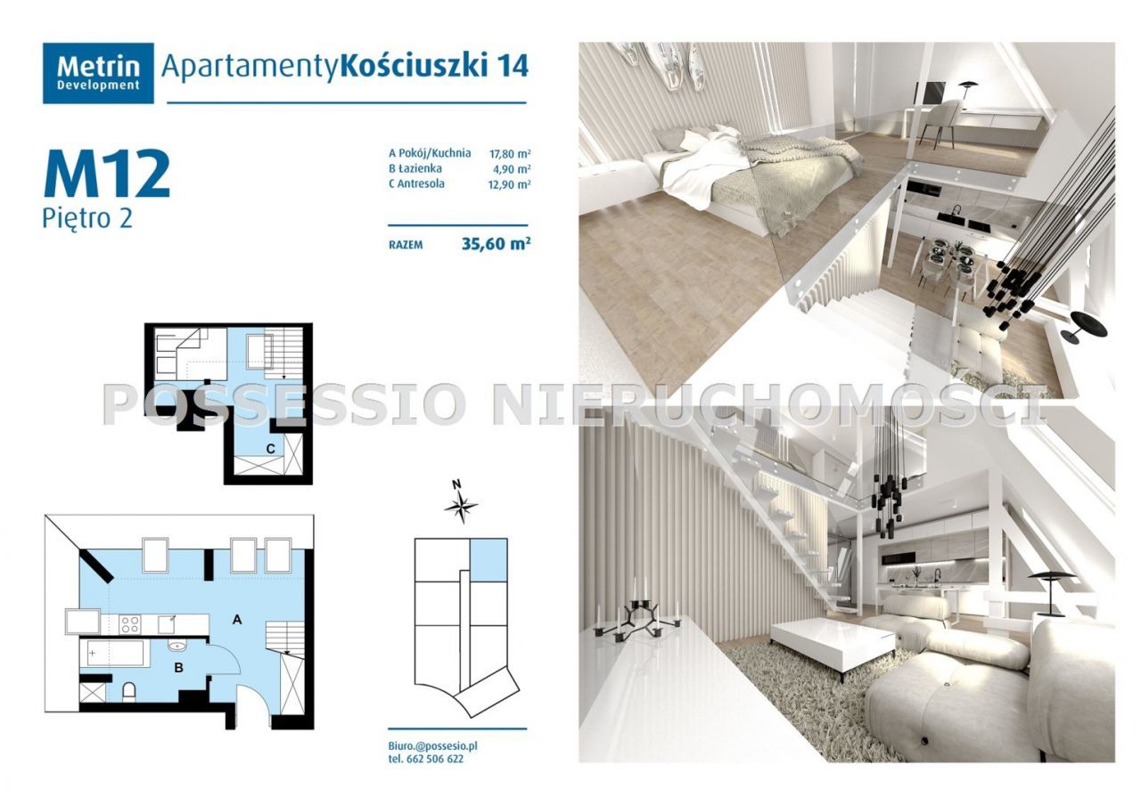 Nowe Mieszkania Ul. Kościuszki, II Piętro, 35,60M2