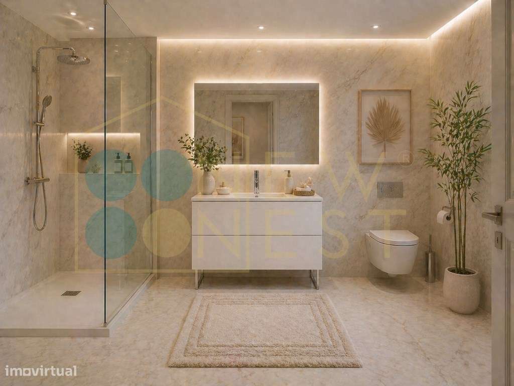 Apartamento T3 com Vista Rio - Arrecadação e Parqueamento - Espaço,...-5