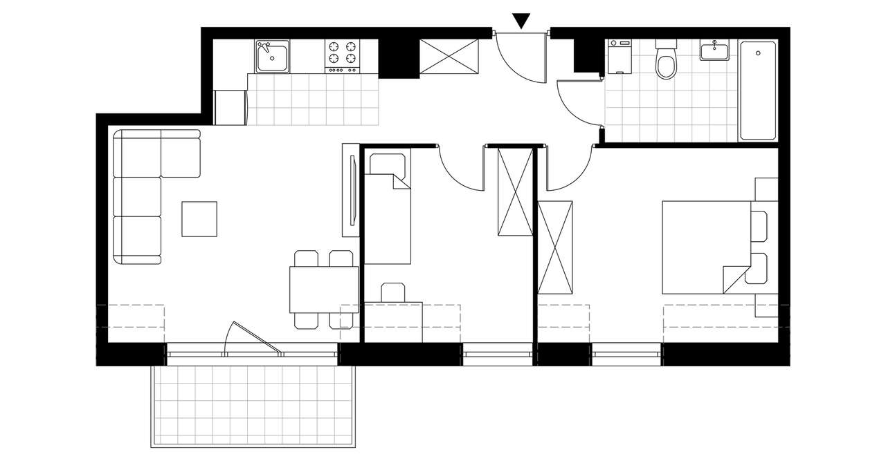 3-pokojowe mieszkanie 51m2 + balkon Bez Prowizji - Pełny obrazek: 3/8