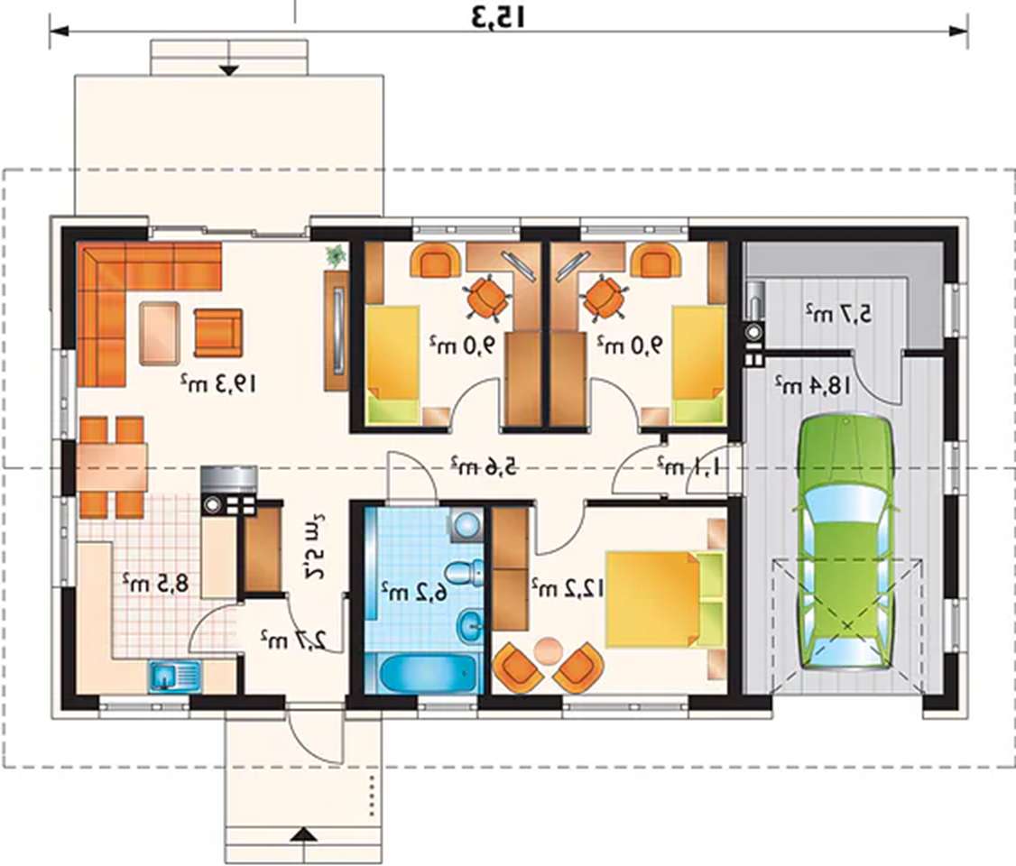 Nowy dom z 4 pokojami i garażem, 2025 r. - Pełny obrazek: 3/15