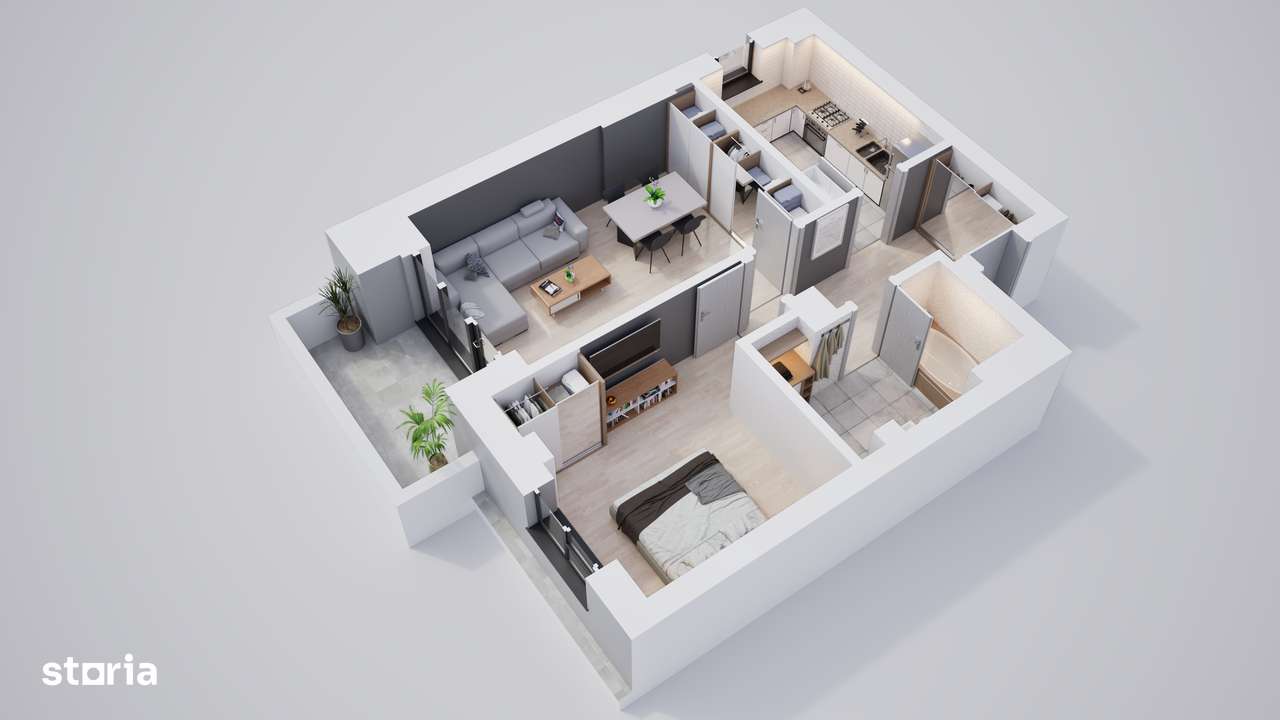 Apartament 2 camere cu parc privat si facilități moderne-4