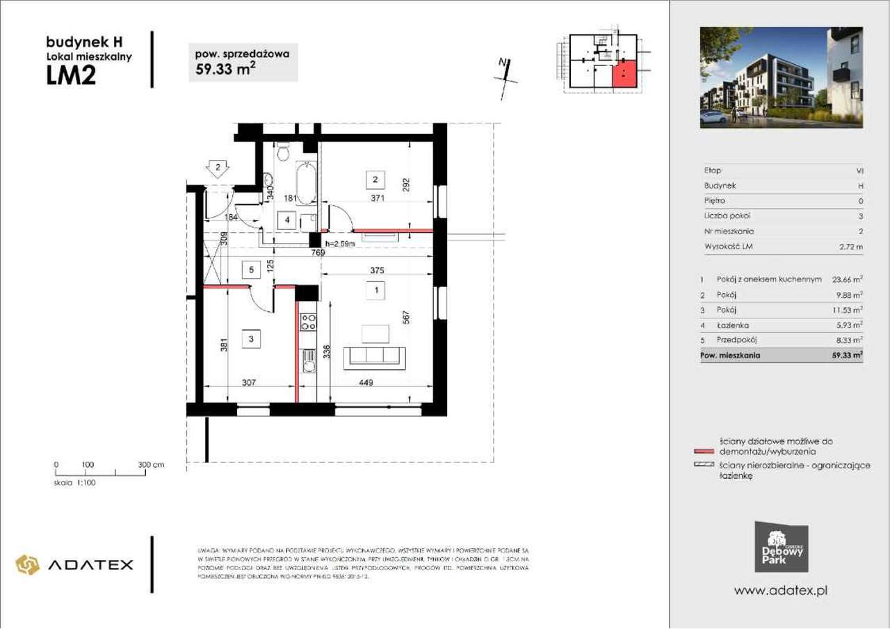 Osiedle Dębowy Park | mieszkanie 3-pok. | H2 - Pełny obrazek: 2/7