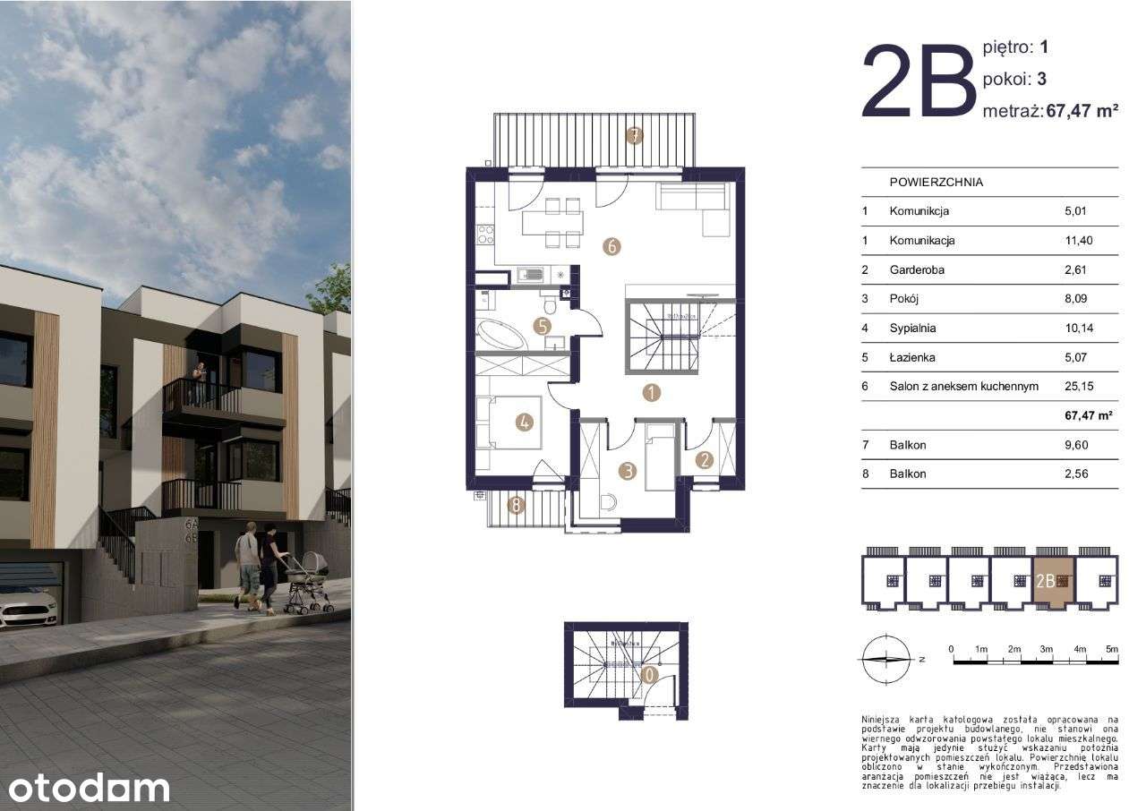 NOWOŚĆ- Tkacka Kaskady - prywatny garaż - 3 pok - Pełny obrazek: 2/6