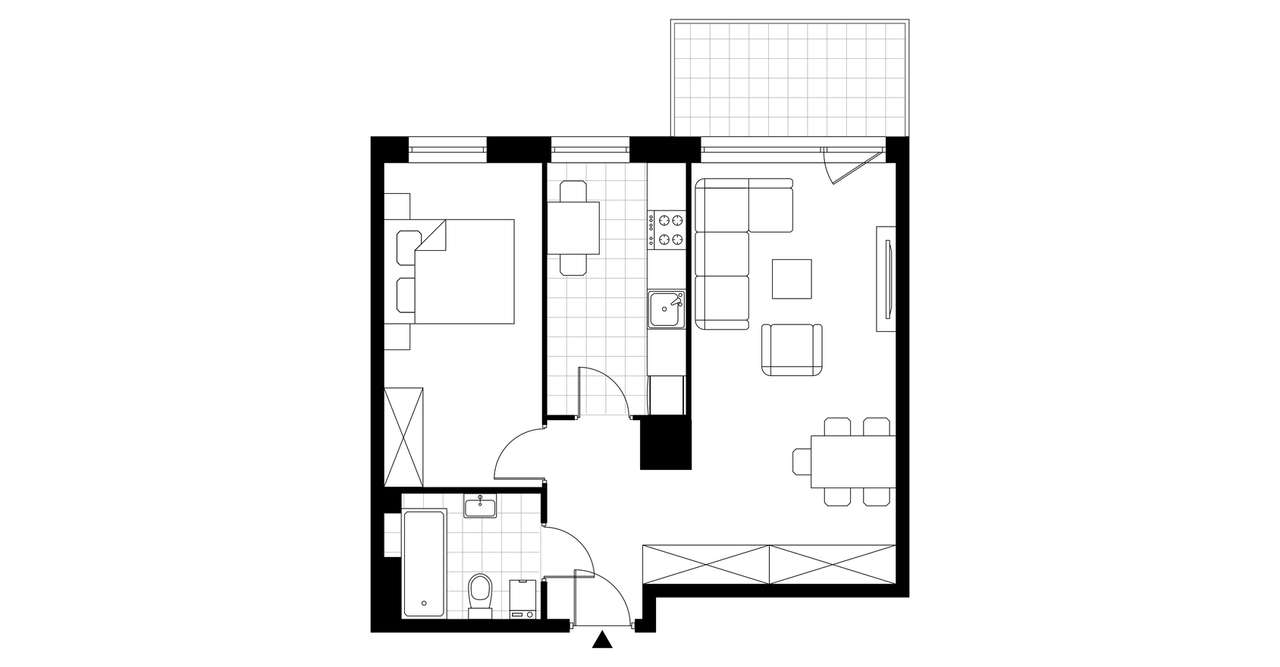 2-pokojowe mieszkanie 49m2 + balkon - Pełny obrazek: 3/8