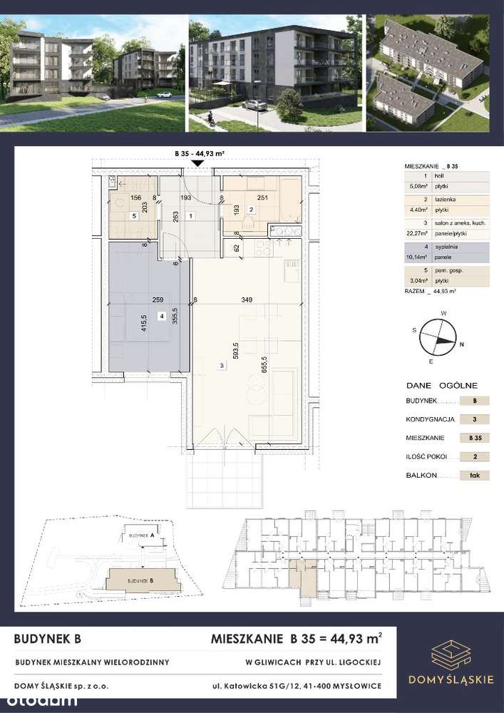 B35 - 2 pokoje + pom.gosp + balkon - Pełny obrazek: 3/8