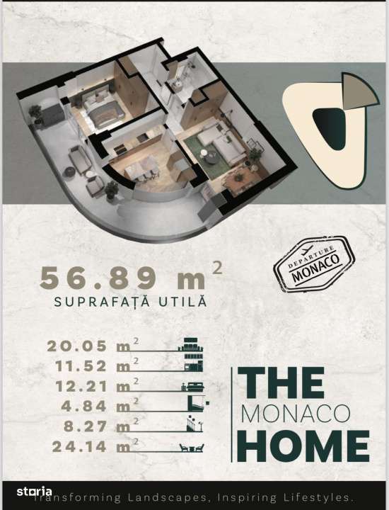 Apartament de 2 camere, 57 mp utili, 24 mp terasa, Zona BMW - Imagine principală: 2/2