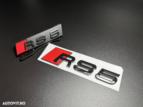 Set embleme Premium Audi RS5 Negru / Roșu - 1