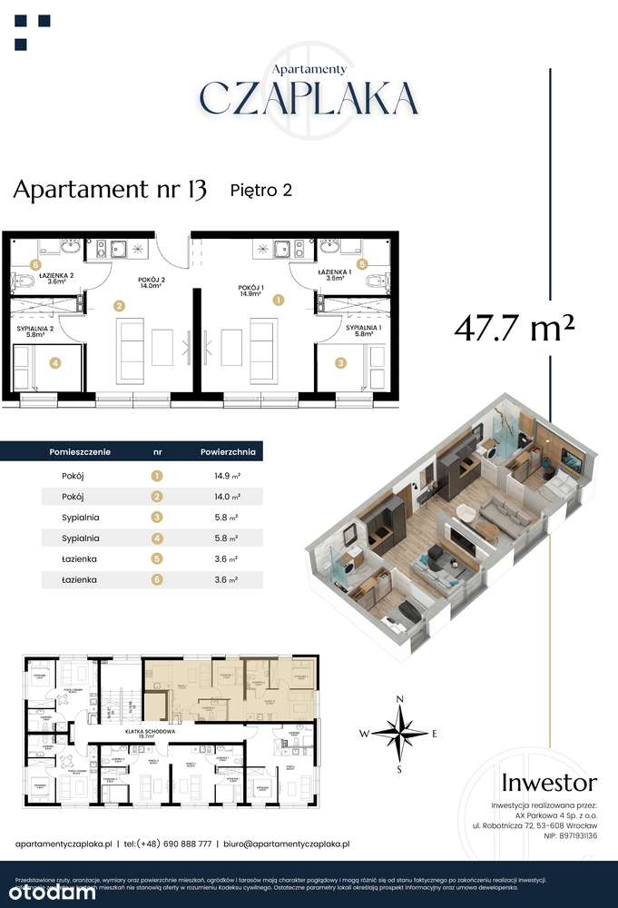 Prestiżowa lokalizacja | Dwupak inwestycyjny | ul. Czaplaka | Nowość - Pełny obrazek: 2/7