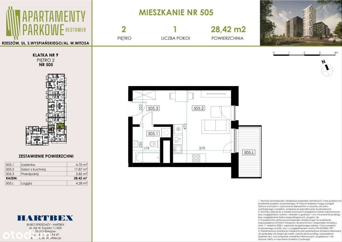 Apartamenty Parkowe | mieszkanie 1-pok. | 505 - Pełny obrazek: 2/7
