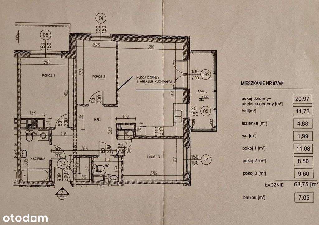 4 pokoje 68,75m2 Białołęka / ul. Corellego-17