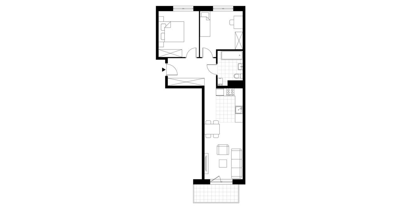 3-pokojowe mieszkanie 57m2 + balkon Bezpośrednio - Pełny obrazek: 3/8