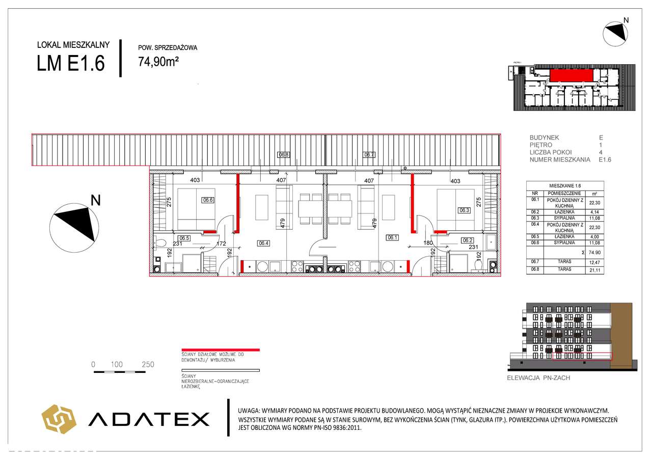 Nowa Dąbrowa | mieszkanie 4-pok. | E_E1.6 - Pełny obrazek: 2/7