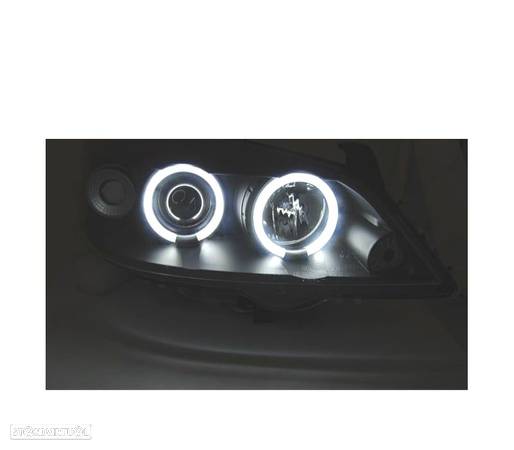 CONJUNTO DE FARÓIS PARA OPEL ASTRA G 97-04 ANGEL EYES CCFL LUZ DIURNA PRETOS - 3