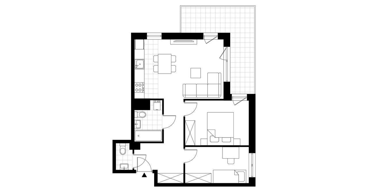 2-pokojowe mieszkanie 54m2 + balkon - Pełny obrazek: 4/9